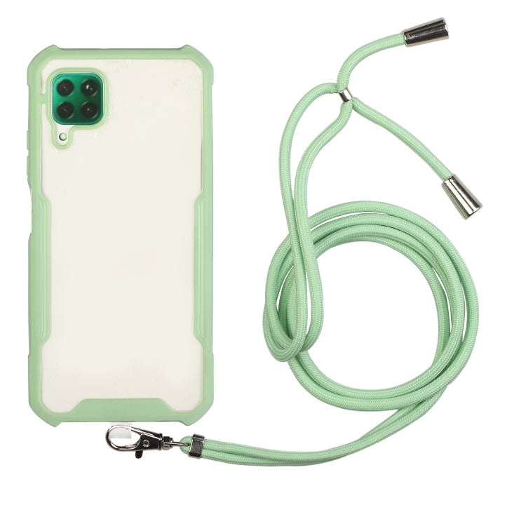 For Huawei P40 Lite / nova 6 SE Acrylic + Color TPU Shockproof Case with Neck Lanyard