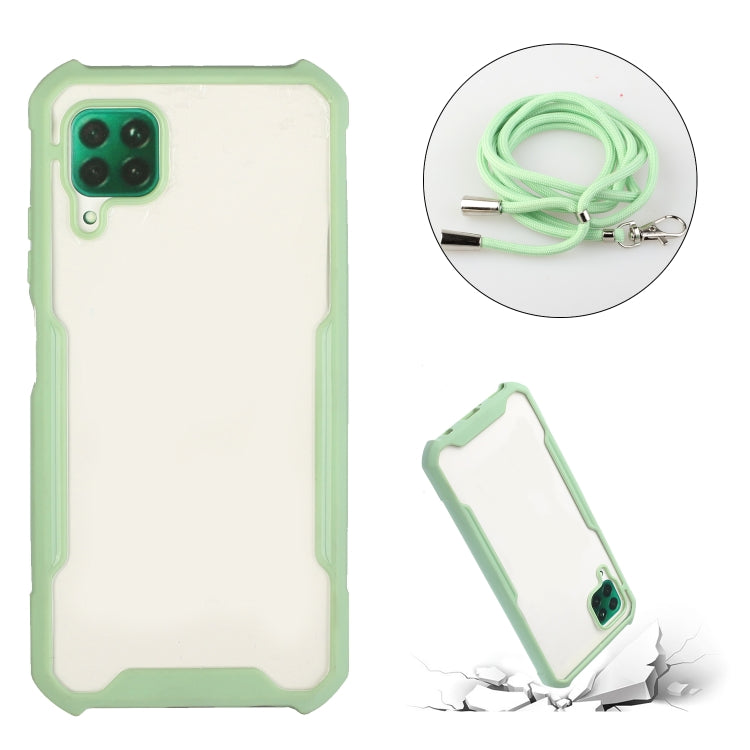 For Huawei P40 Lite / nova 6 SE Acrylic + Color TPU Shockproof Case with Neck Lanyard
