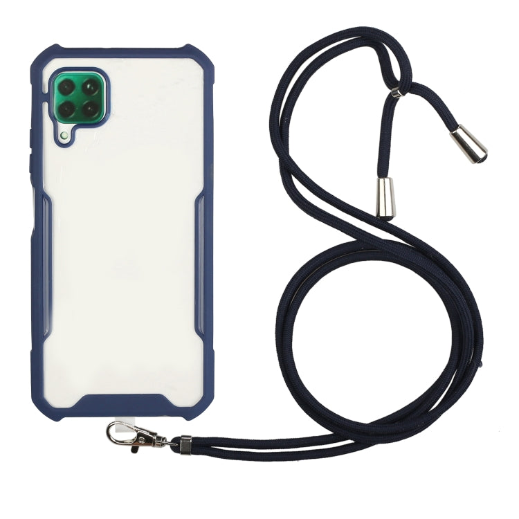 For Huawei P40 Lite / nova 6 SE Acrylic + Color TPU Shockproof Case with Neck Lanyard