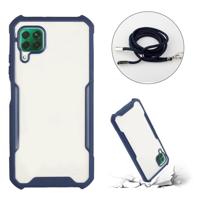 For Huawei P40 Lite / nova 6 SE Acrylic + Color TPU Shockproof Case with Neck Lanyard
