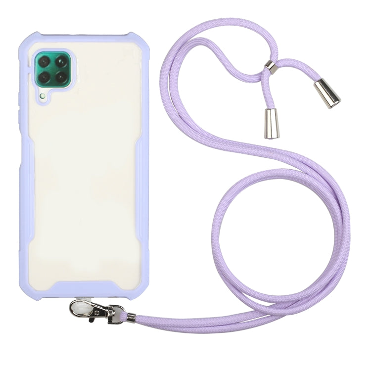 For Huawei P40 Lite / nova 6 SE Acrylic + Color TPU Shockproof Case with Neck Lanyard