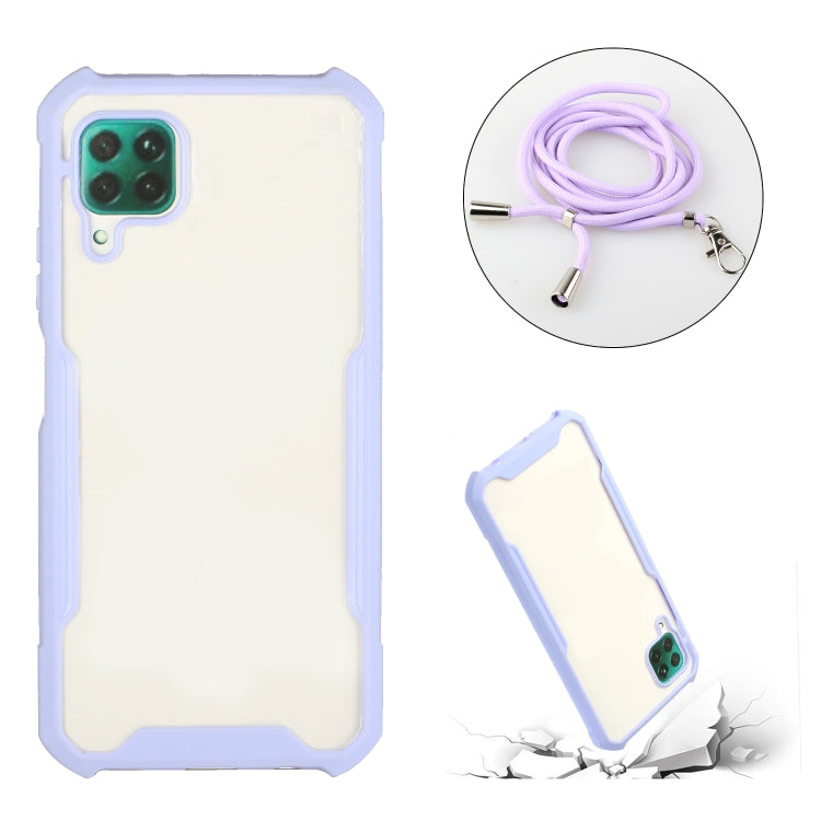 For Huawei P40 Lite / nova 6 SE Acrylic + Color TPU Shockproof Case with Neck Lanyard