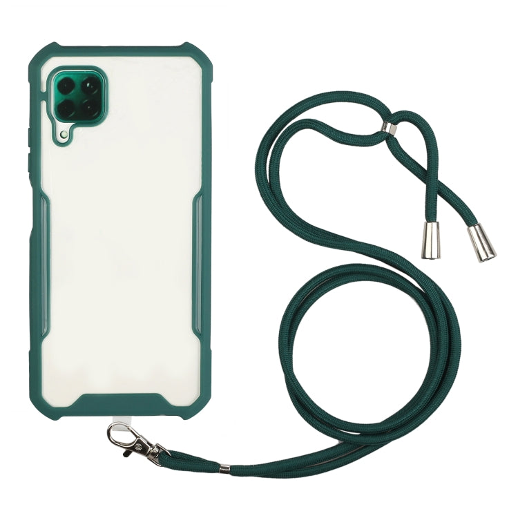 For Huawei P40 Lite / nova 6 SE Acrylic + Color TPU Shockproof Case with Neck Lanyard