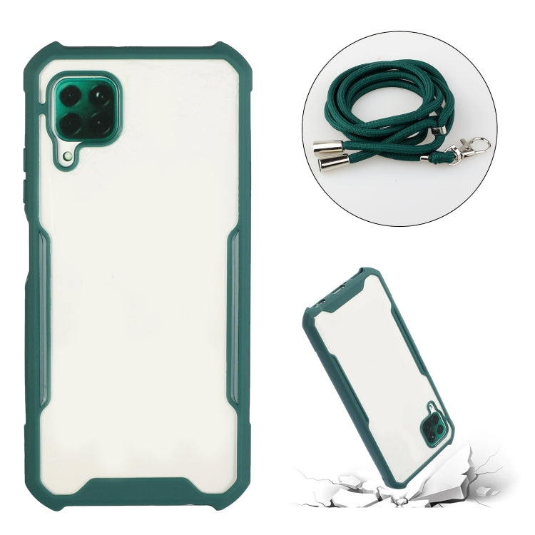 For Huawei P40 Lite / nova 6 SE Acrylic + Color TPU Shockproof Case with Neck Lanyard