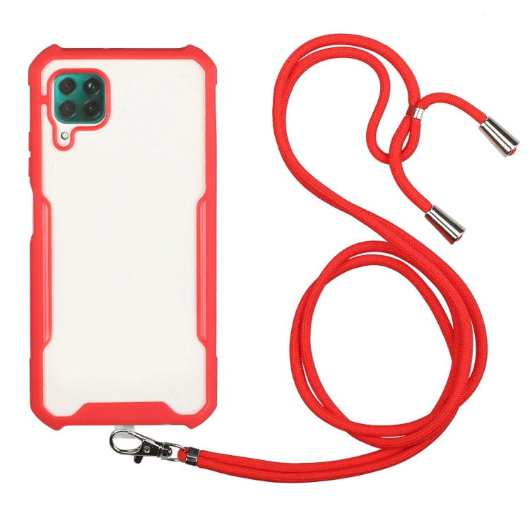 For Huawei P40 Lite / nova 6 SE Acrylic + Color TPU Shockproof Case with Neck Lanyard