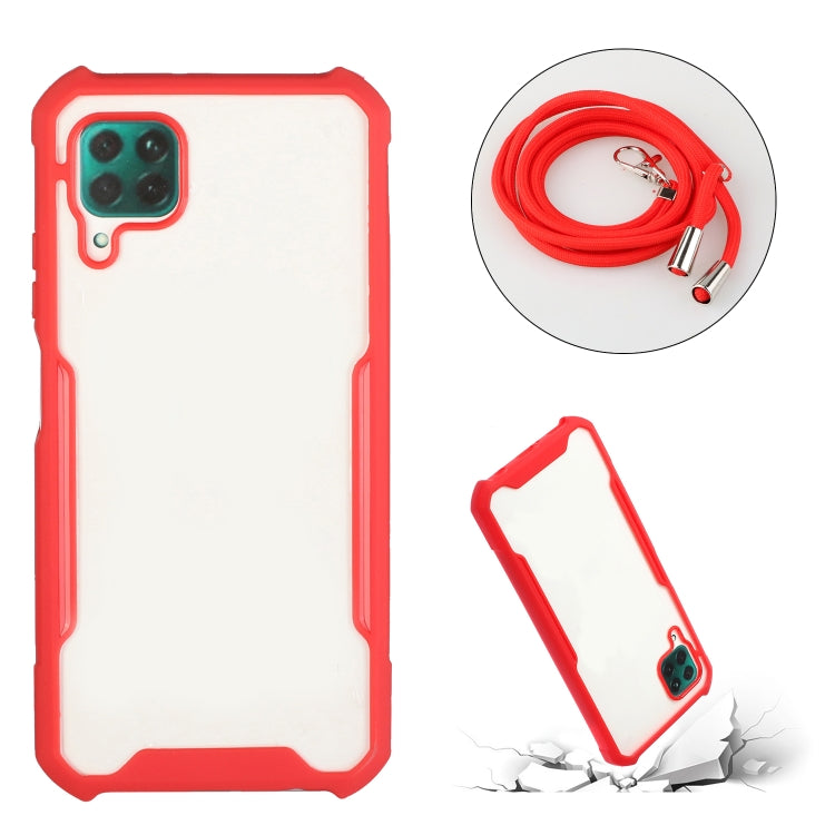 For Huawei P40 Lite / nova 6 SE Acrylic + Color TPU Shockproof Case with Neck Lanyard