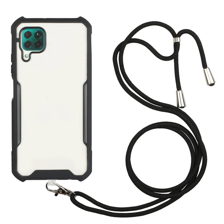 For Huawei P40 Lite / nova 6 SE Acrylic + Color TPU Shockproof Case with Neck Lanyard
