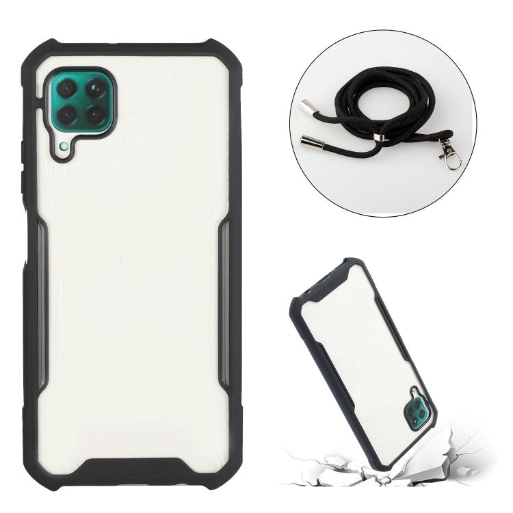 For Huawei P40 Lite / nova 6 SE Acrylic + Color TPU Shockproof Case with Neck Lanyard