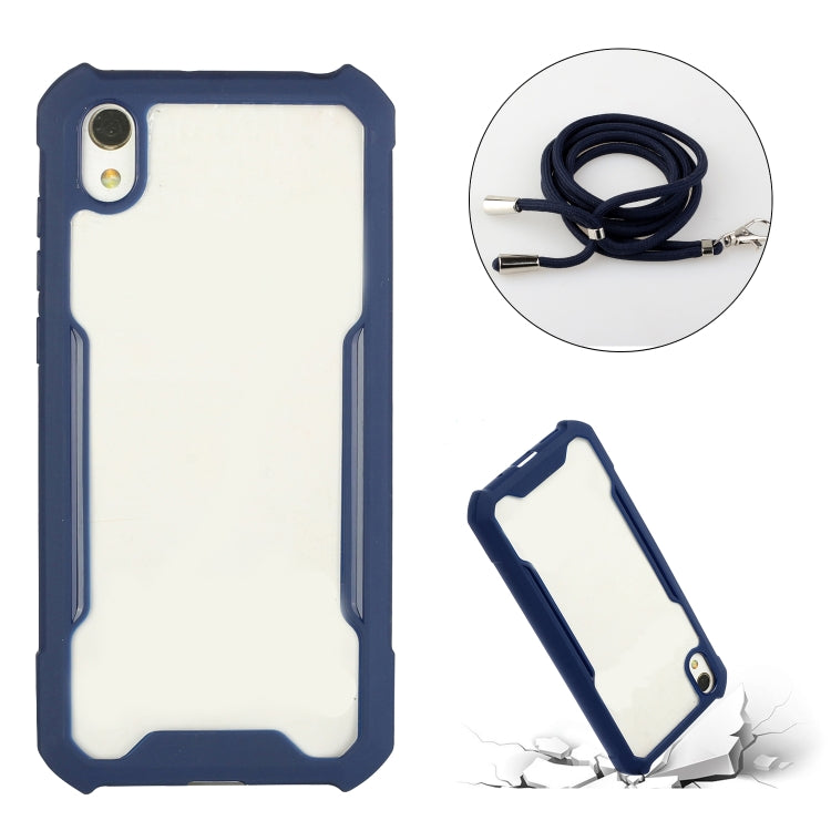 For Huawei Y5 (2019) / Honor 8S Acrylic + Color TPU Shockproof Case with Neck Lanyard