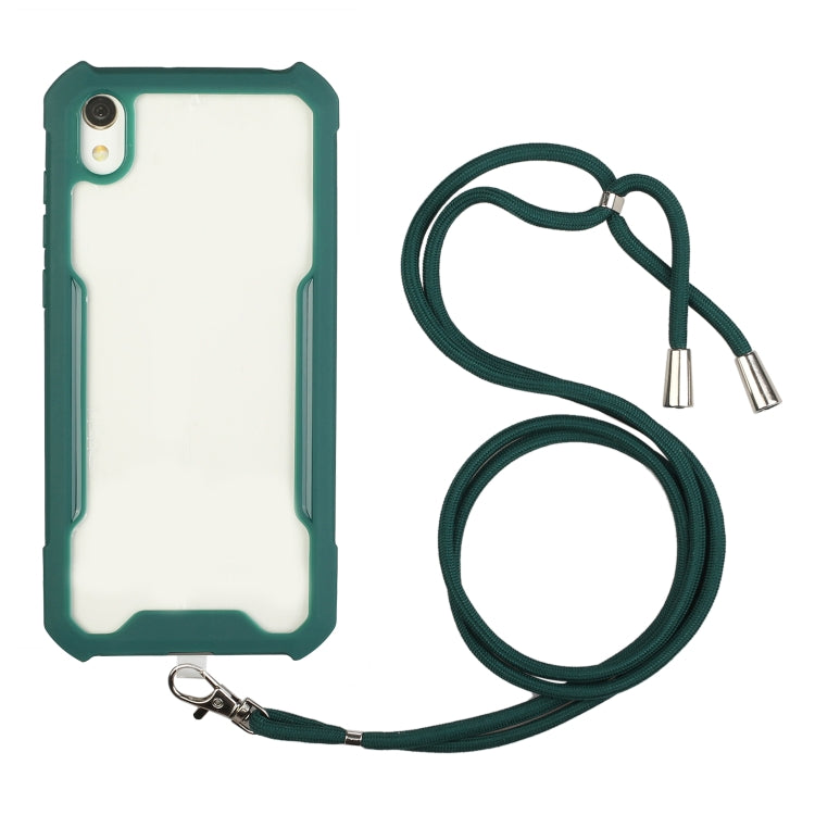 For Huawei Y5 (2019) / Honor 8S Acrylic + Color TPU Shockproof Case with Neck Lanyard