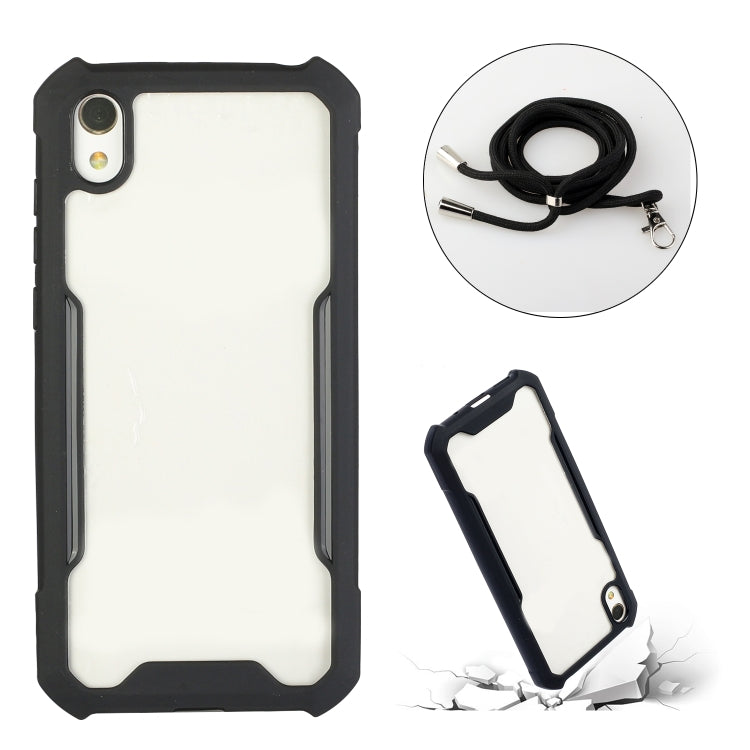 For Huawei Y5 (2019) / Honor 8S Acrylic + Color TPU Shockproof Case with Neck Lanyard