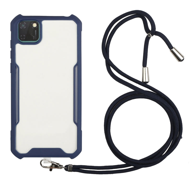 For Huawei Y5p / Honor 9S Acrylic + Color TPU Shockproof Case with Neck Lanyard