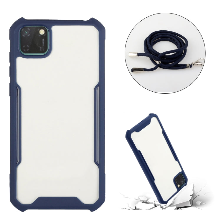 For Huawei Y5p / Honor 9S Acrylic + Color TPU Shockproof Case with Neck Lanyard