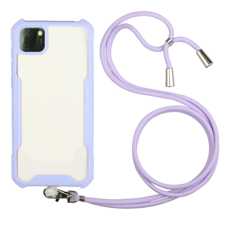 For Huawei Y5p / Honor 9S Acrylic + Color TPU Shockproof Case with Neck Lanyard