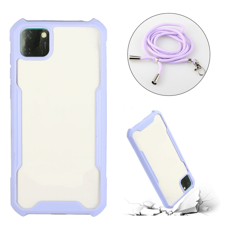 For Huawei Y5p / Honor 9S Acrylic + Color TPU Shockproof Case with Neck Lanyard