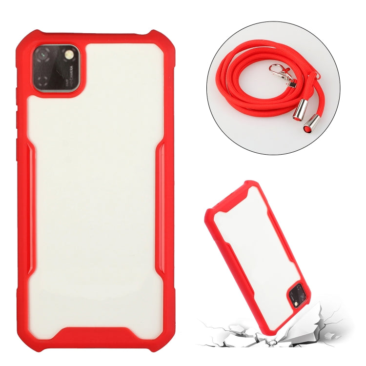 For Huawei Y5p / Honor 9S Acrylic + Color TPU Shockproof Case with Neck Lanyard