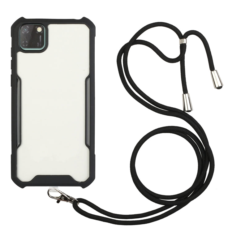 For Huawei Y5p / Honor 9S Acrylic + Color TPU Shockproof Case with Neck Lanyard