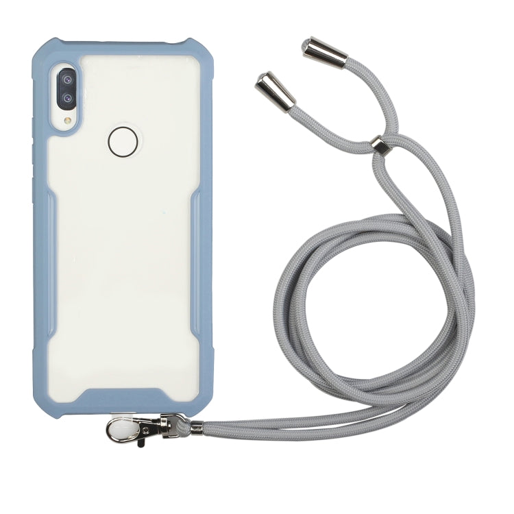For Huawei Y6 Prime (2019) / Y6s Acrylic + Color TPU Shockproof Case with Neck Lanyard