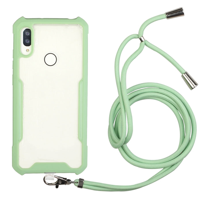 For Huawei Y6 Prime (2019) / Y6s Acrylic + Color TPU Shockproof Case with Neck Lanyard