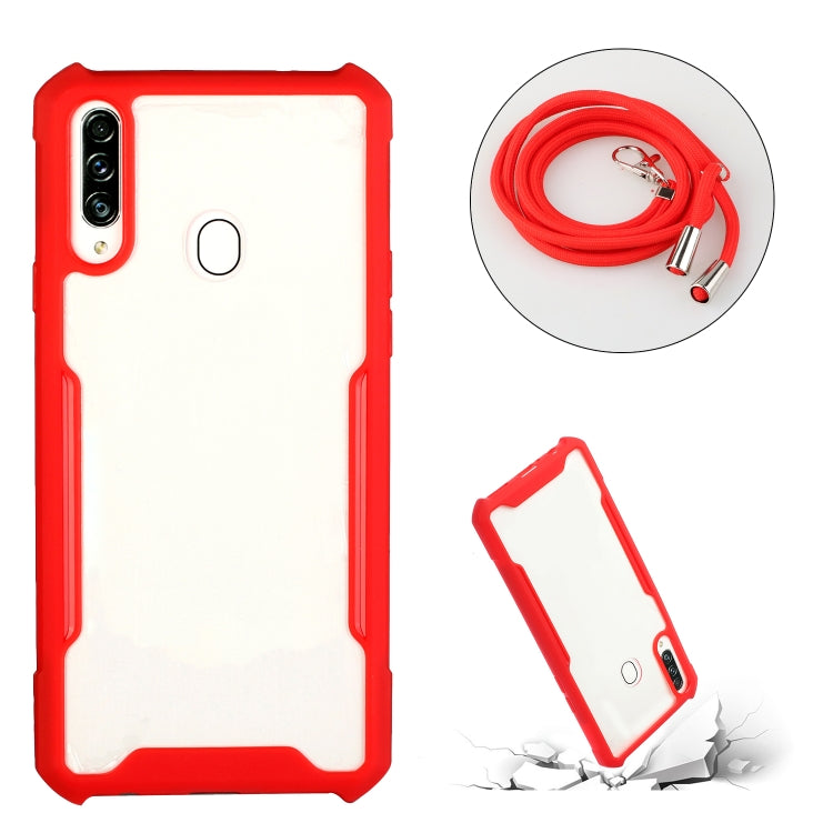 For Huawei Y7p Acrylic + Color TPU Shockproof Case with Neck Lanyard