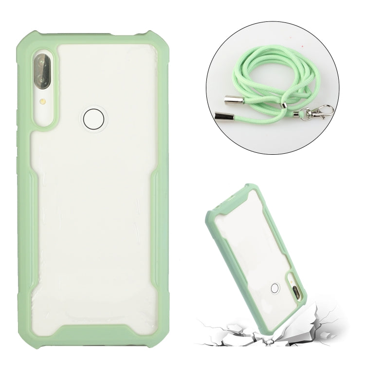 For Huawei Y9 Prime (2019) Acrylic + Color TPU Shockproof Case with Neck Lanyard