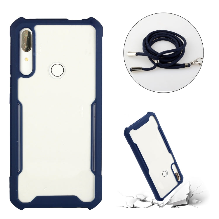 For Huawei Y9 Prime (2019) Acrylic + Color TPU Shockproof Case with Neck Lanyard