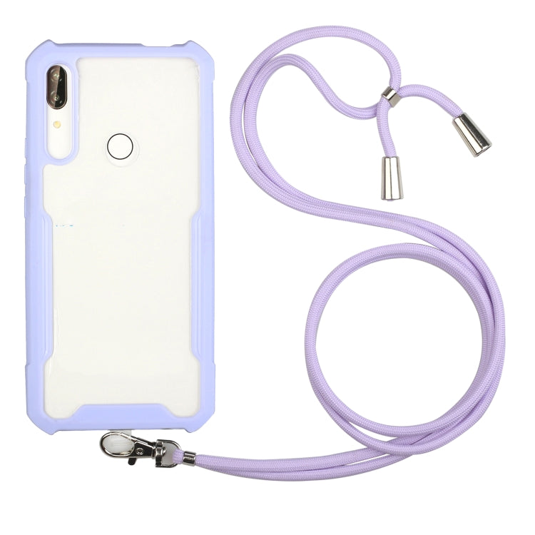 For Huawei Y9 Prime (2019) Acrylic + Color TPU Shockproof Case with Neck Lanyard