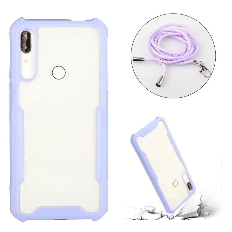 For Huawei Y9 Prime (2019) Acrylic + Color TPU Shockproof Case with Neck Lanyard