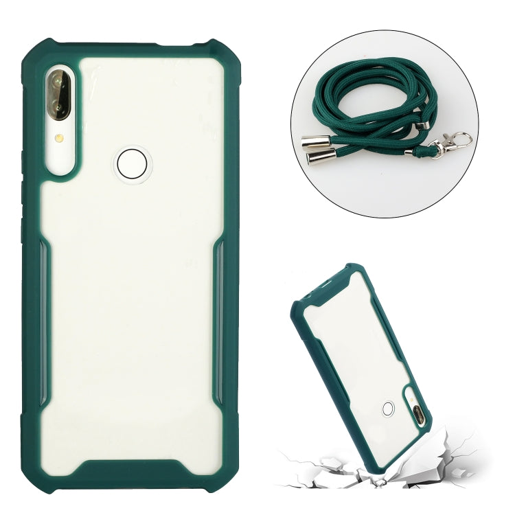 For Huawei Y9 Prime (2019) Acrylic + Color TPU Shockproof Case with Neck Lanyard