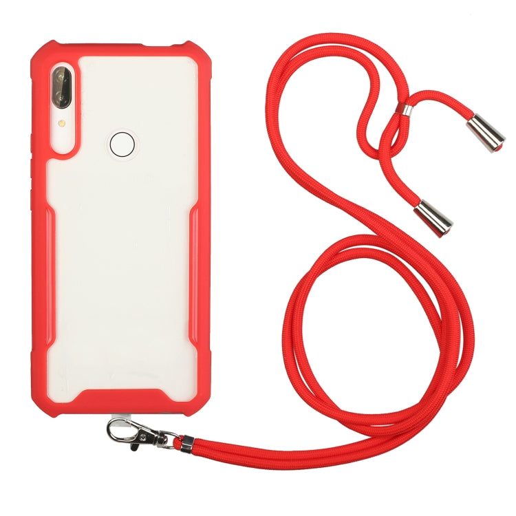 For Huawei Y9 Prime (2019) Acrylic + Color TPU Shockproof Case with Neck Lanyard