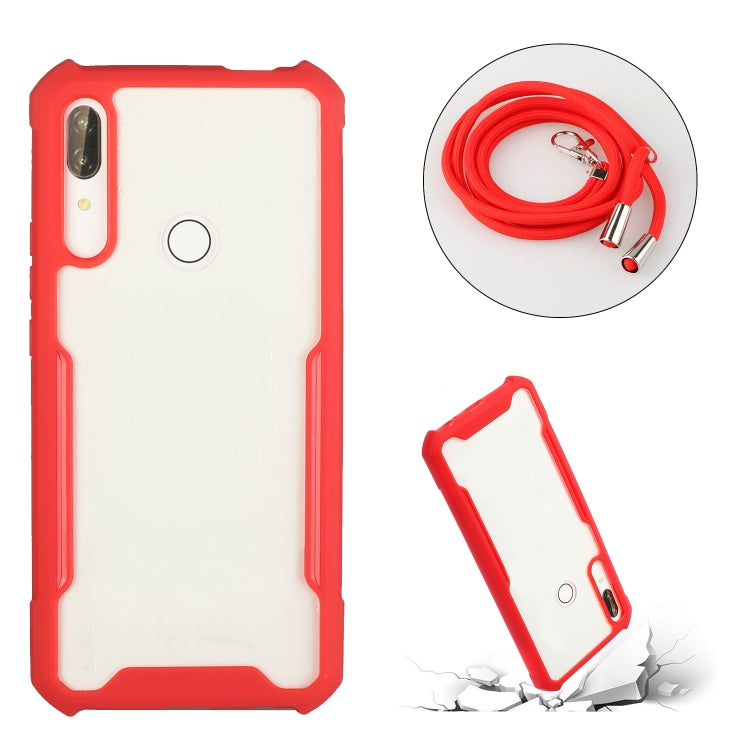 For Huawei Y9 Prime (2019) Acrylic + Color TPU Shockproof Case with Neck Lanyard