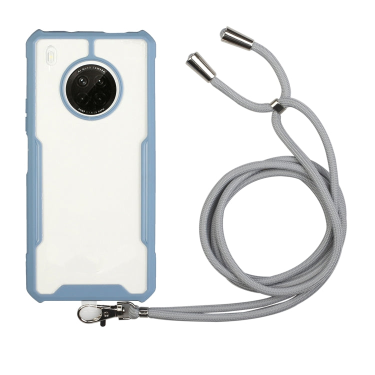 For Huawei Y9a Acrylic + Color TPU Shockproof Case with Neck Lanyard