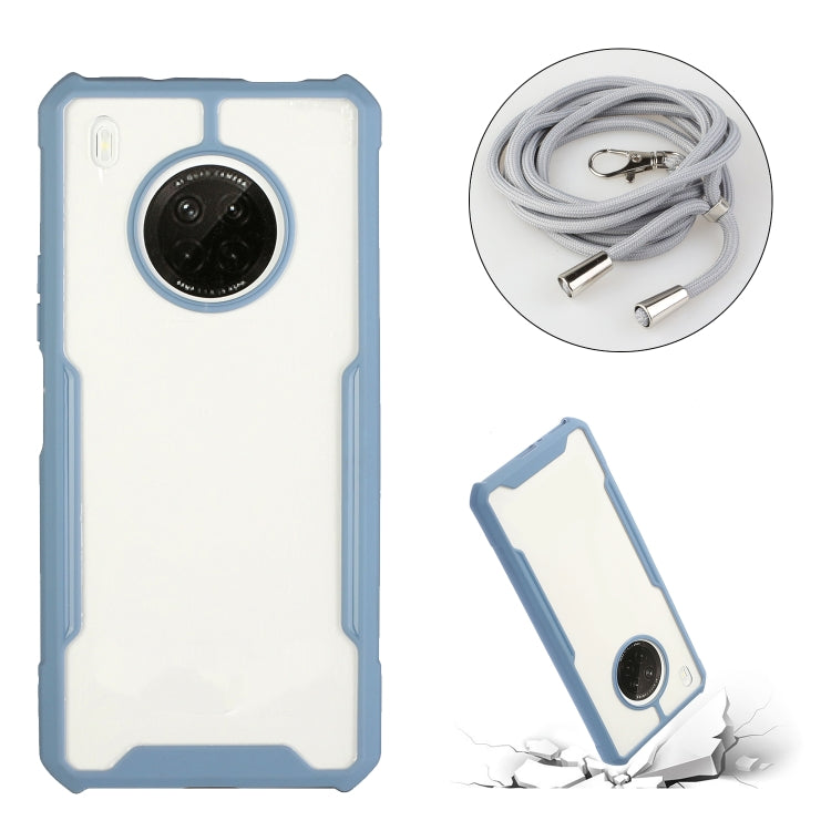For Huawei Y9a Acrylic + Color TPU Shockproof Case with Neck Lanyard