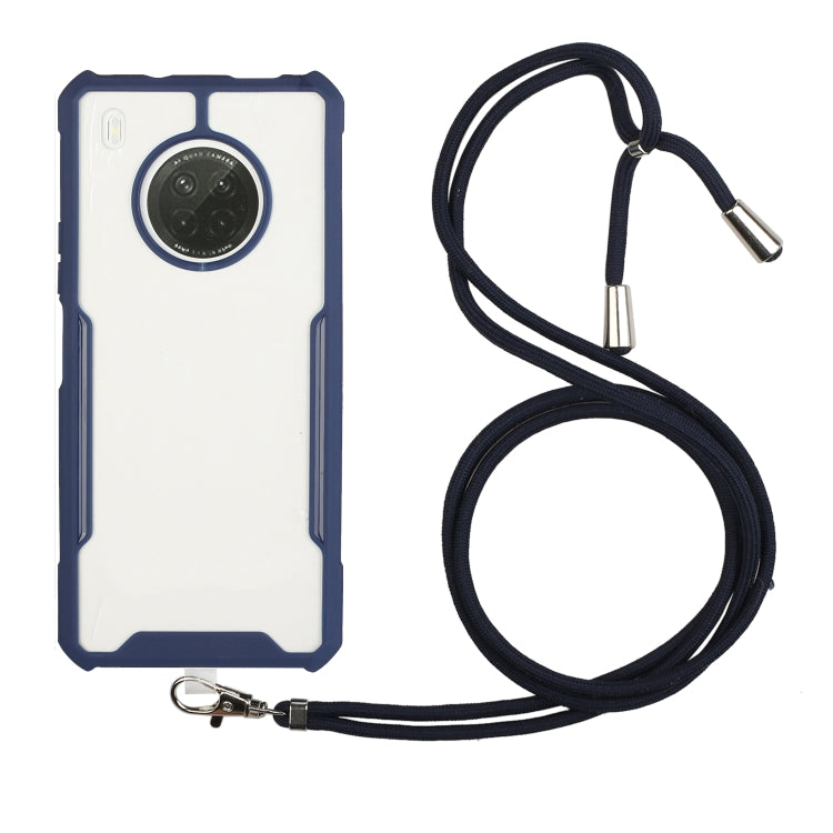 For Huawei Y9a Acrylic + Color TPU Shockproof Case with Neck Lanyard