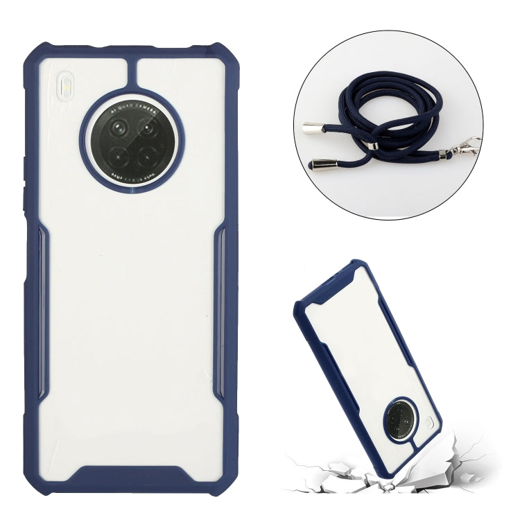 For Huawei Y9a Acrylic + Color TPU Shockproof Case with Neck Lanyard