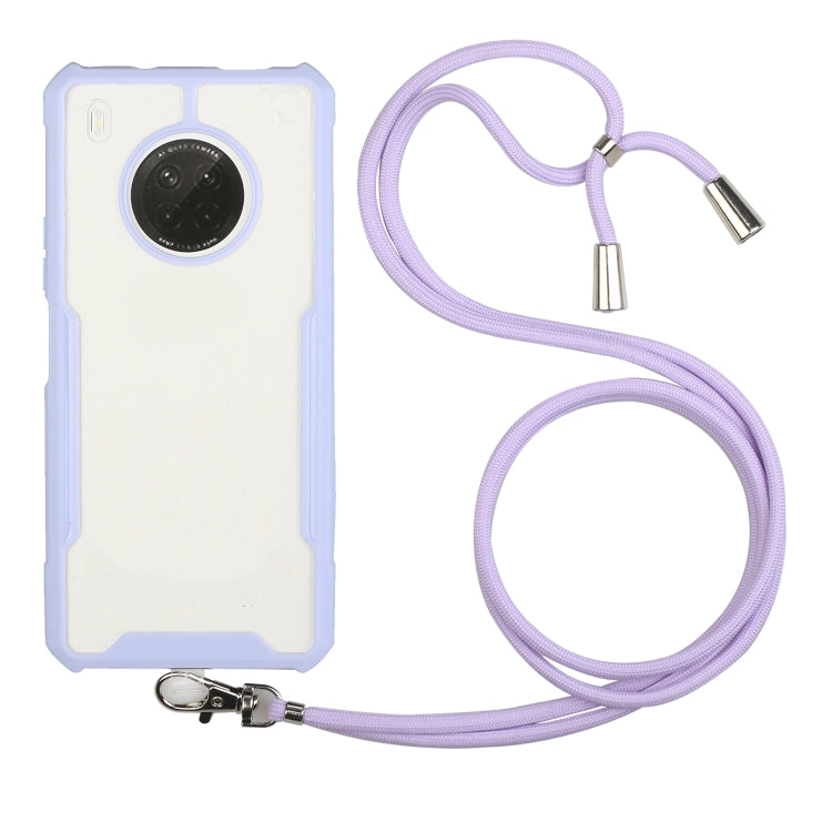 For Huawei Y9a Acrylic + Color TPU Shockproof Case with Neck Lanyard