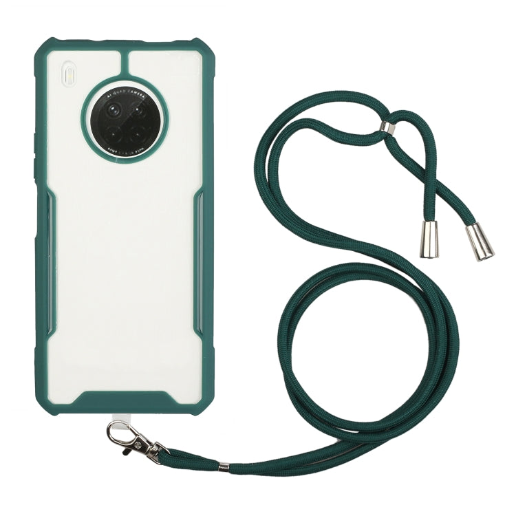 For Huawei Y9a Acrylic + Color TPU Shockproof Case with Neck Lanyard