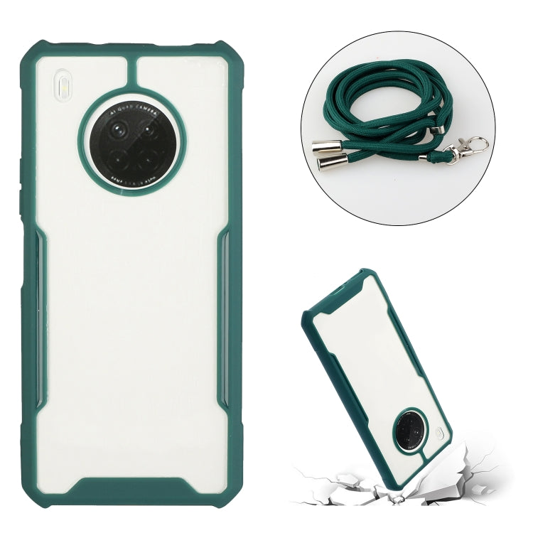 For Huawei Y9a Acrylic + Color TPU Shockproof Case with Neck Lanyard