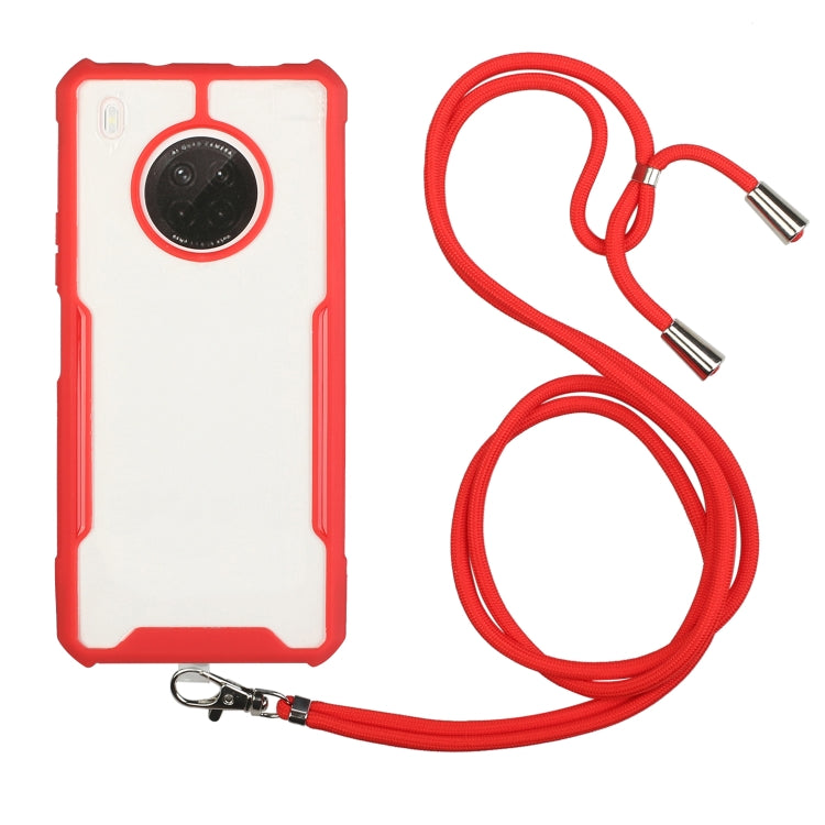 For Huawei Y9a Acrylic + Color TPU Shockproof Case with Neck Lanyard