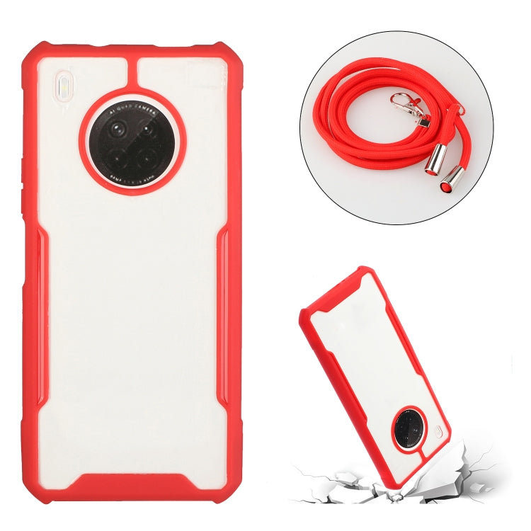 For Huawei Y9a Acrylic + Color TPU Shockproof Case with Neck Lanyard