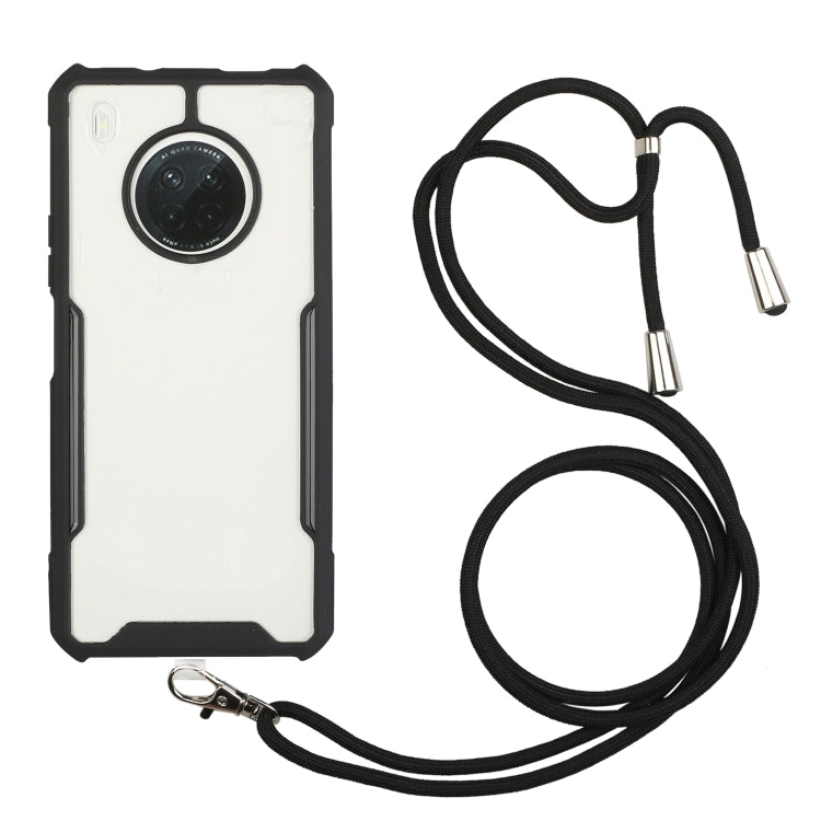 For Huawei Y9a Acrylic + Color TPU Shockproof Case with Neck Lanyard
