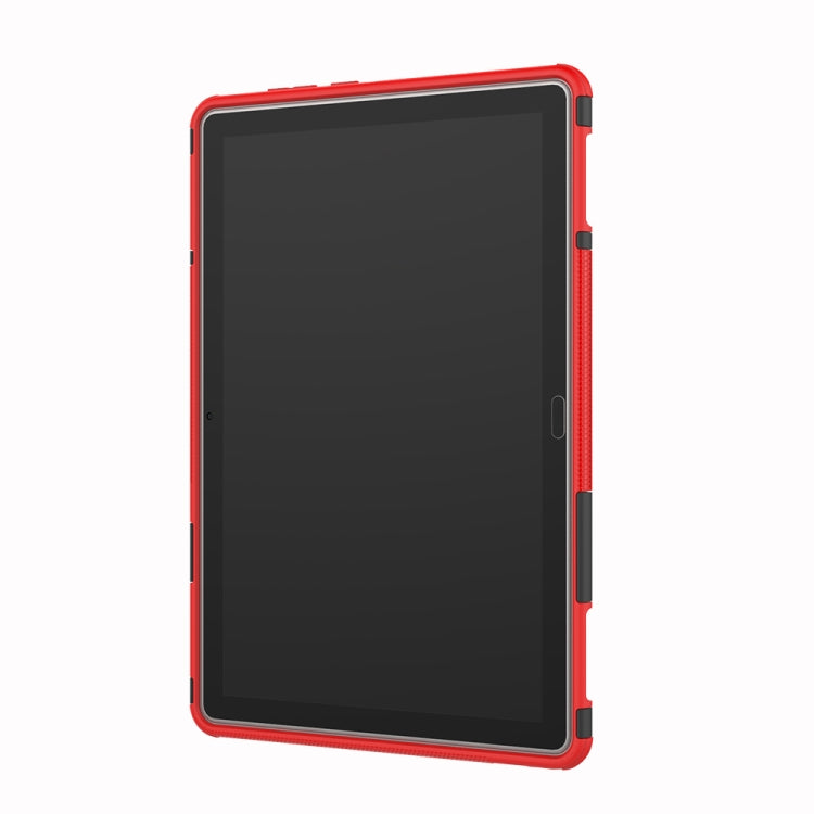 For Huawei MediaPad M5 Lite 10.1 inch Tire Texture Shockproof TPU+PC Protective Case with Holder