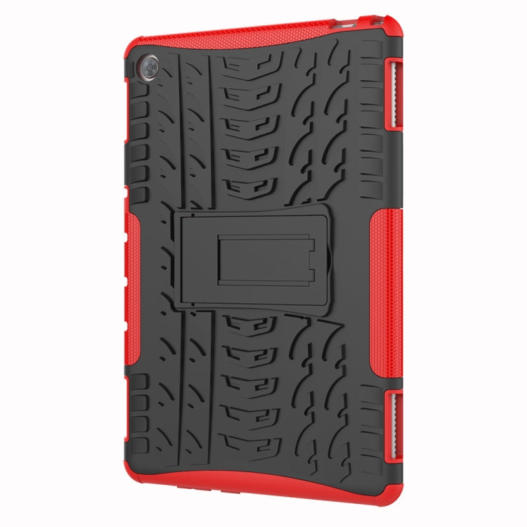 For Huawei MediaPad M5 Lite 10.1 inch Tire Texture Shockproof TPU+PC Protective Case with Holder