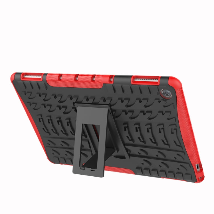 For Huawei MediaPad M5 Lite 10.1 inch Tire Texture Shockproof TPU+PC Protective Case with Holder