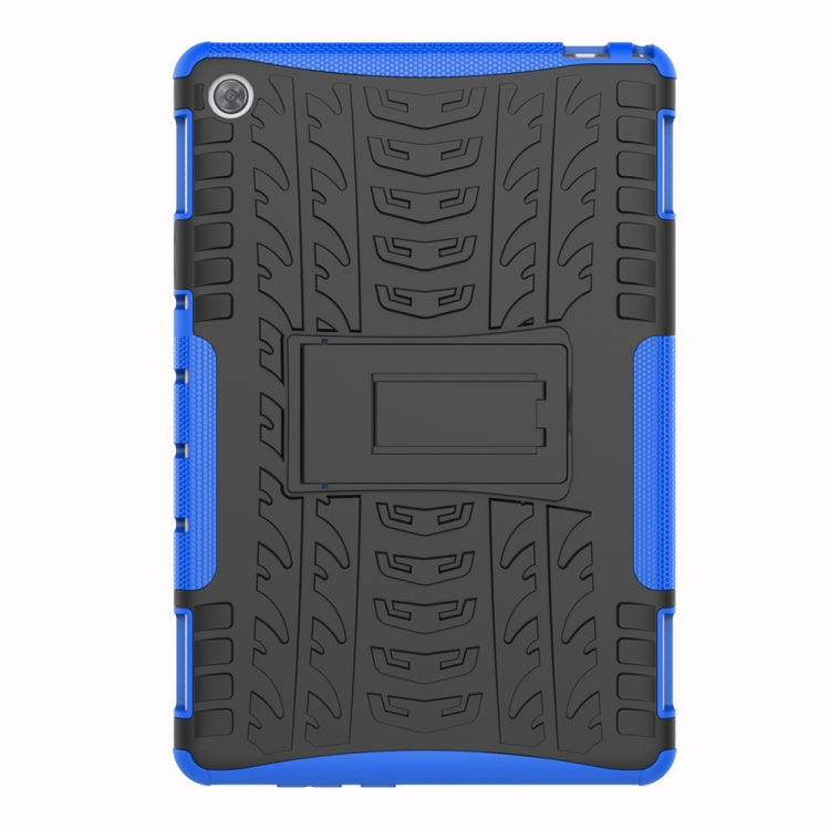 For Huawei MediaPad M5 Lite 10.1 inch Tire Texture Shockproof TPU+PC Protective Case with Holder