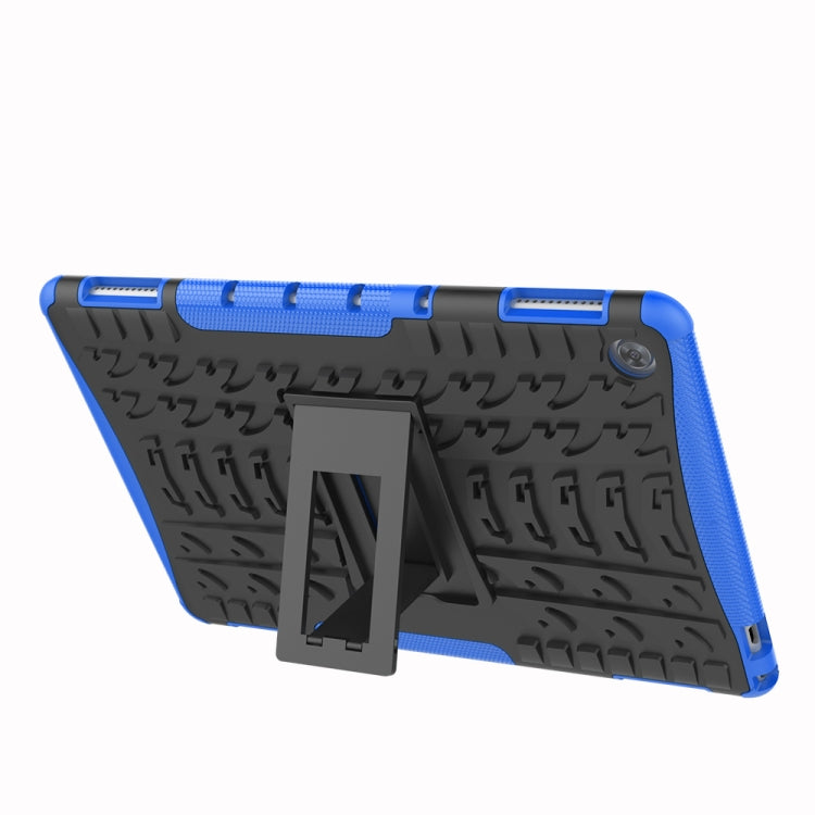 For Huawei MediaPad M5 Lite 10.1 inch Tire Texture Shockproof TPU+PC Protective Case with Holder