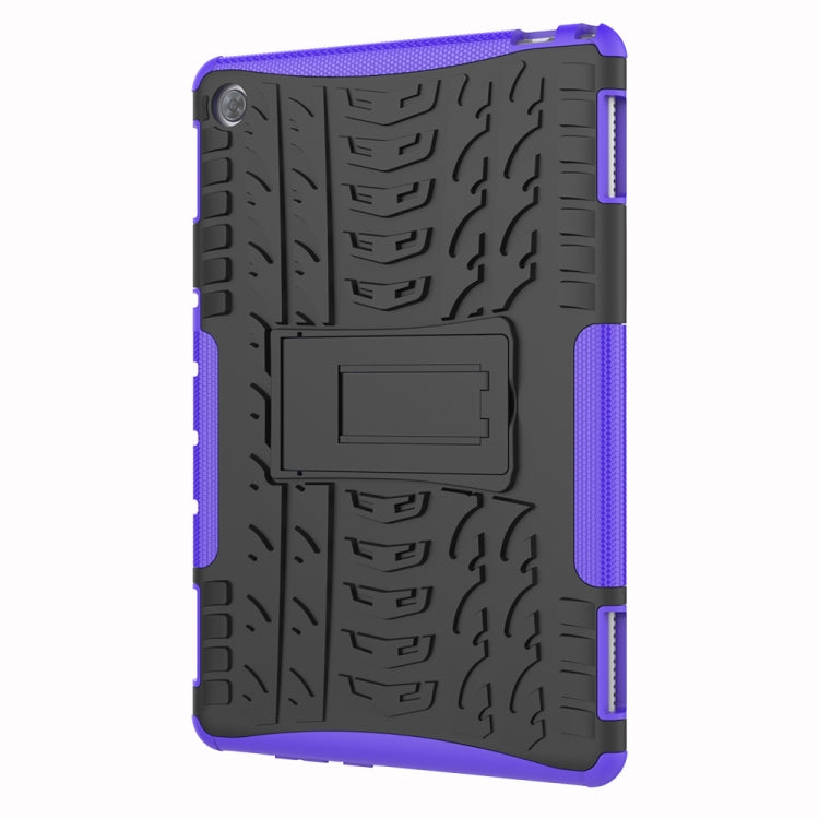 For Huawei MediaPad M5 Lite 10.1 inch Tire Texture Shockproof TPU+PC Protective Case with Holder