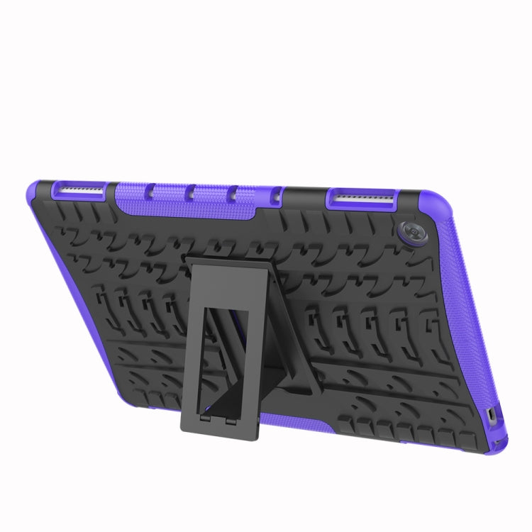 For Huawei MediaPad M5 Lite 10.1 inch Tire Texture Shockproof TPU+PC Protective Case with Holder