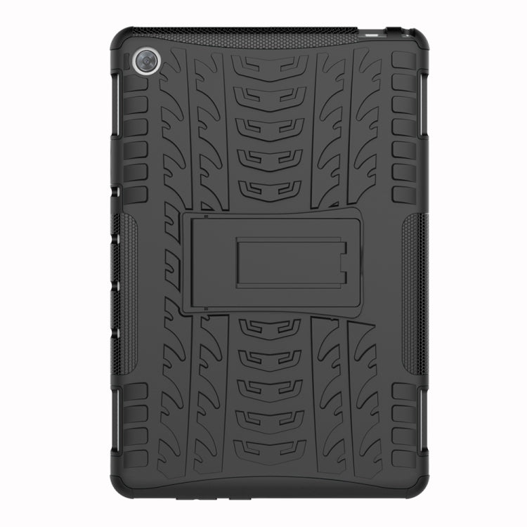 For Huawei MediaPad M5 Lite 10.1 inch Tire Texture Shockproof TPU+PC Protective Case with Holder