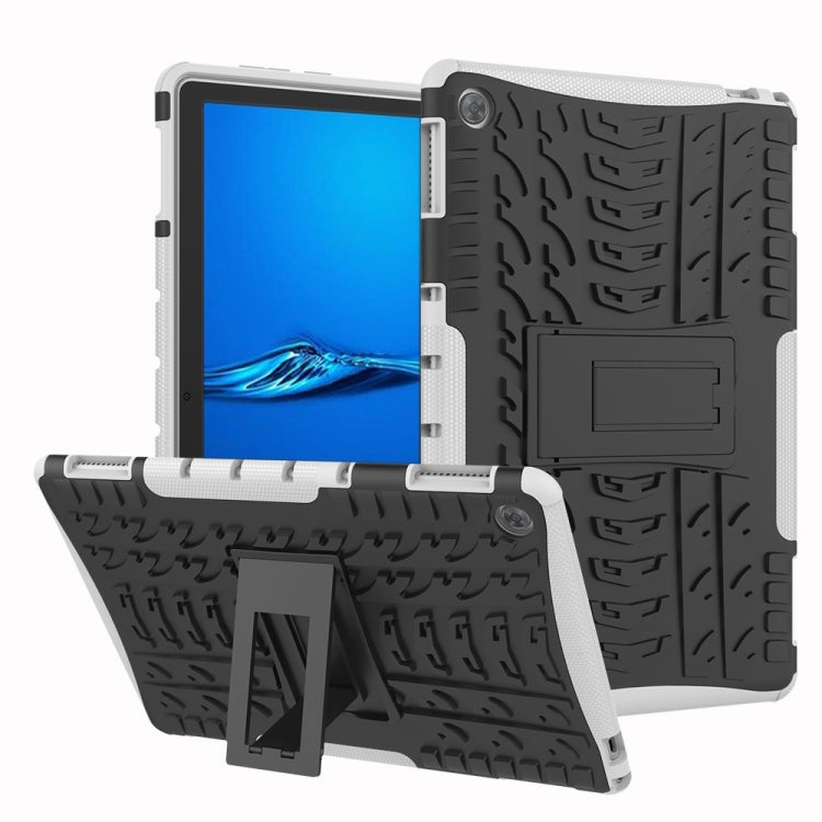 For Huawei MediaPad M5 Lite 10.1 inch Tire Texture Shockproof TPU+PC Protective Case with Holder